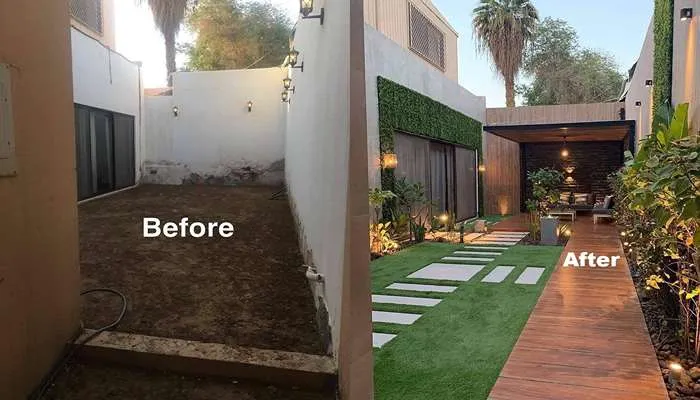 تصویر یک خانه در چالش قبل و بعد، که یکی از روش های همکاری در تبلیغات اینستاگرام است. 